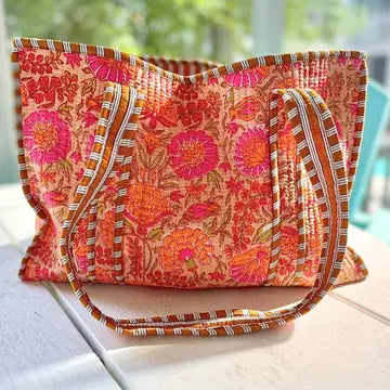 Quilted Cotton Floral Tote Bags