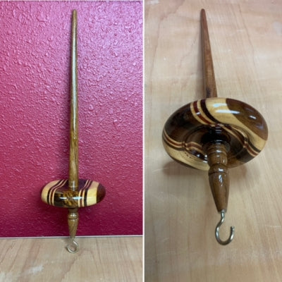 Striped Wood Drop Spindle