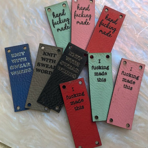 Vegan Leather Sweary Tags
